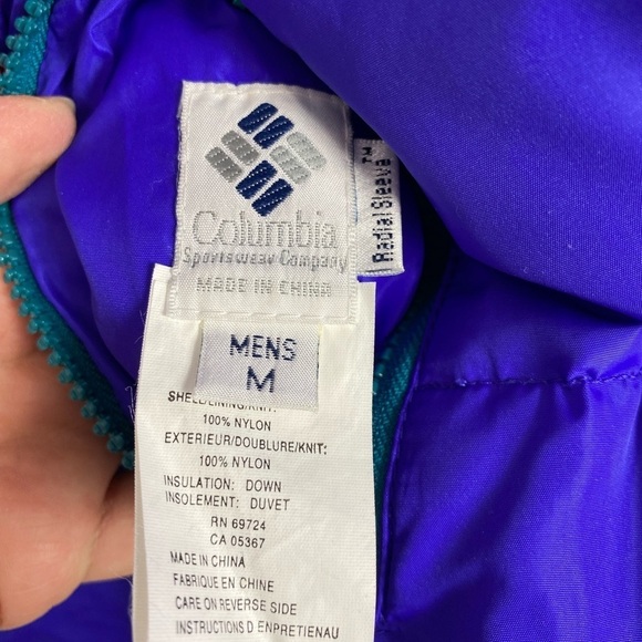 Vintage Columbia Down puffer Radial Sleeve Reversible coat, Men’s M - Picture 12 of 13
